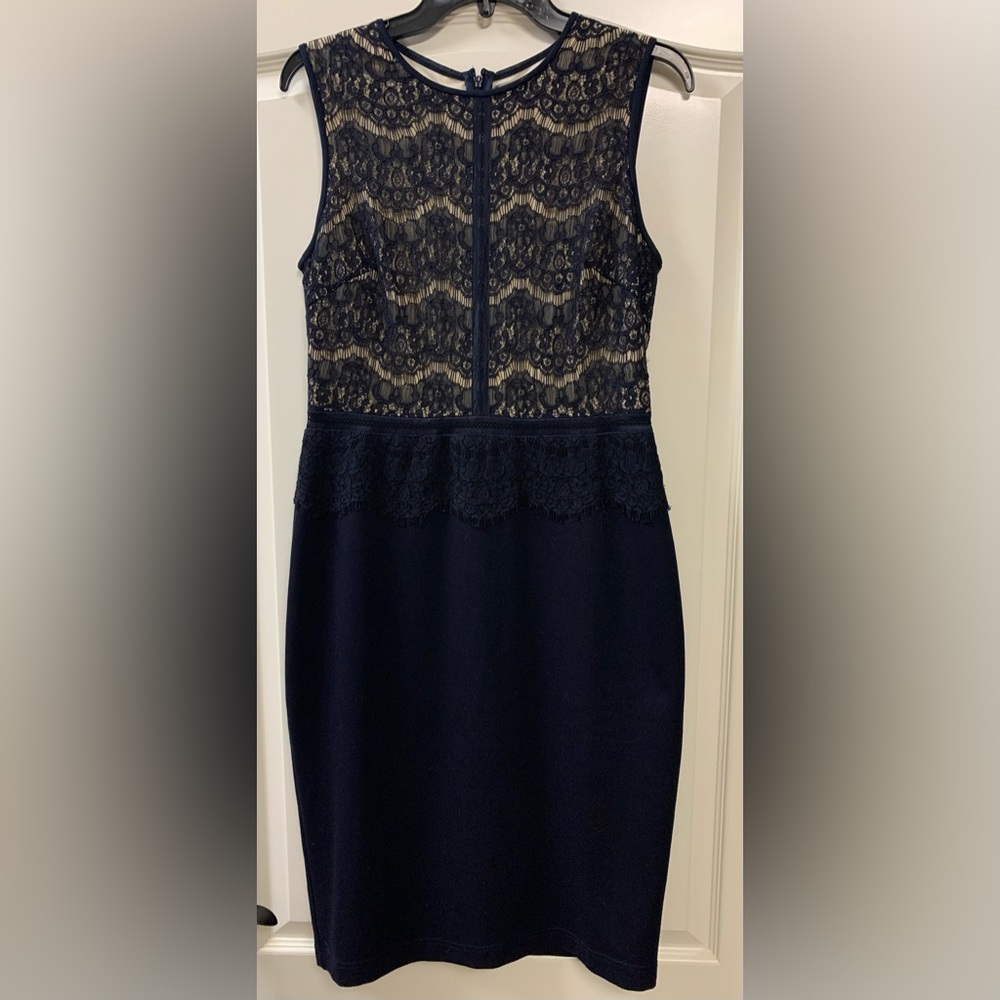 From UK: fitted Navy Lace Dress by Phase Eight